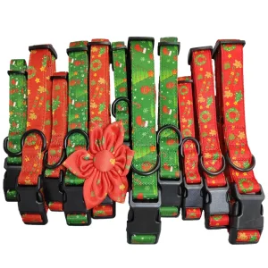 Amostra Grátis Coleira de Natal para Cães Impressão por Sublimação Halloween Coleira Personalizada para Animais de Estimação Cães Gatos Flor Casamento Ano Novo Coleiras para Animais de Estimação