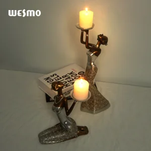 Figure Statue Home Decoration Luxury Office Decorative Resin Candle Holders