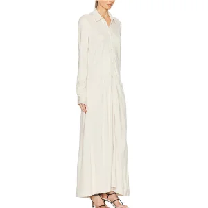 Custom Clothing Manufacturer Maxi Long Sleeve Cotton Linen Shirt Dresses Girls Elegant Casual Dress High Quality Dress for Women