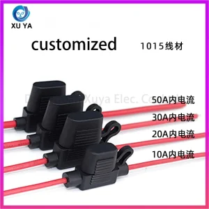 10 Soporte de Fusible Inline - Relé de Fusible Pigtail Impermeable con 2 Paquete 30AMP y 40AMP Fusibles de Cuchilla Cableado de Caja de Fusibles de Longitud Personalizada Automotriz Coche Cabl