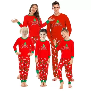 Conjunto de pijamas navideños a juego de alta calidad para toda la familia, suave, de manga larga, ropa de dormir para las fiestas