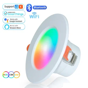 2025 New Tuya APP or Smart Life APP Supproted Smart RGB Downlight with Mulit-scene and RGBW Light Dimming and Color Changeable