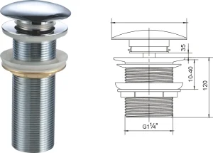 Modern Kitchen Pop up Bath Big Cap Sink Basin Waste