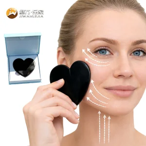 Jiwan Lejia New Arrival Beauty Gift Heart Shape 3D Gua Sha Bian Black Gua Sha Facial Massage Tools Black Spike Heart Shape 3D Guasha Stone Tools