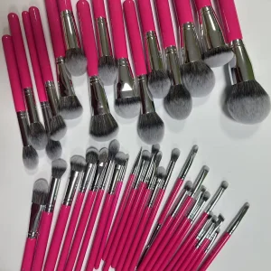 New Trending Full Set 40pcs All In One Makeup Brush Set Rose Red Density Synthetic Hair Brush Make Up Halloween Makeup Brushes