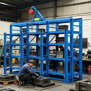Customizable High Loading Capacity Sliding Mold Rack Heavy Duty Drawer Type Die Storage Shelving for Factory