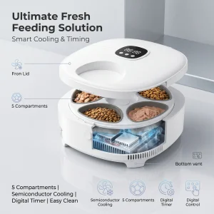 Semiconductor cooling pet feeder