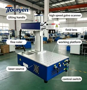 Hot Selling Products Desktop And Portable 20W 30W 50W SINO-GALVO Laser Fiber Marking Machines For Engraving Metal ID Cards