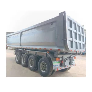 China Factory 4 Axle 60tons 80tons Tipper Rear Dump Truck Semi Trailer