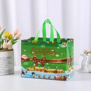 Custom Large Eco Friendly Non Woven Laminated Christmas Gift Bag