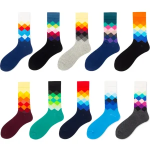 Meias de Moda Felizes Personalizadas Coloridas