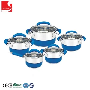 SY-Kitchenware Wholesale Classic 10-Piece Stainless Steel Cookware Set Kitchen Ware with Steamer Metal Material