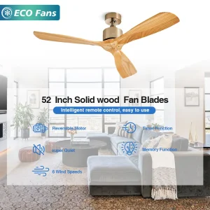52 Solid Wood Blade Ceiling Fan