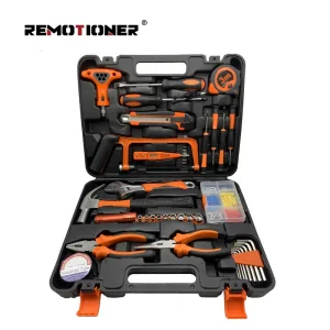 46pcs Customized General Household Hand Kit Hardware Safety Repair Tool Set with Black Tools Set Box