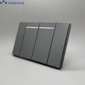 Interruptor de pared estándar ultra delgado 2 gang gris interruptor de luz con conexión a tierra interruptores decorativos de pared para América del Norte