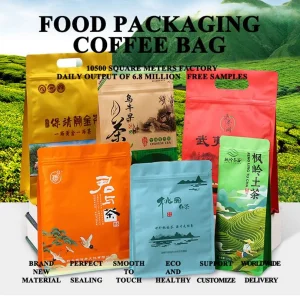 UV Printing Polyethylene Ziplock Disposable Mylar Recycle Plastic Protain Powder Packaging Aluminum Pouch Doypack Coffee Tea Food Bag Package