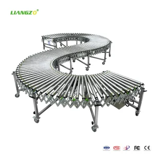 Liangzo Power Flexible O Line Telescopic Roller Conveyor for Packaging Solution