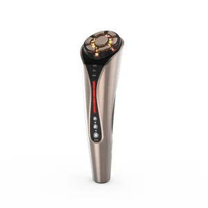 Portable Hand Held EMS Ultrasonic Facial Massager with LED Light Therapy RF &amp; Mini Microcurrent Face Lift Machine Multi-Plug