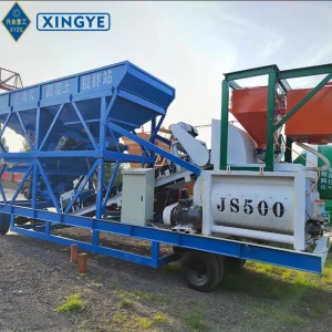 Compact 25m3/H Mobile Concrete Batching Plant on Wheels