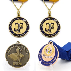 Custom Metal Commemorative 3D Enamel Graduate Graduation Souvenir Academic Honor Award University High School Medal