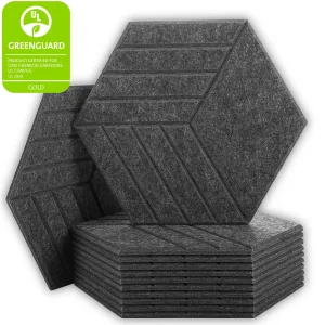 Bubos Eco Friendly Soundproof Polyester Fiber Carved Acoustic Panels 3D Hexagon Panel