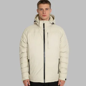 Mens Nylon Ripstop TPU Breathable Membrane Waterproof White 90% Duck Down Hooded Zipper Outdoor Padding Puffer Winter Jacket