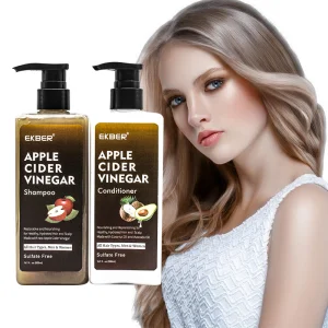 Organic Enhance Shine Natural Ginseng Vegan Apple Cider Vinegar Hair Shampoo Conditioner Keratin Hair Care