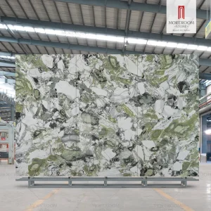 Artificial Emerald Green Porcelain Slab Wall Sintered Stone Counter Top for Villa Interior and Exterior
