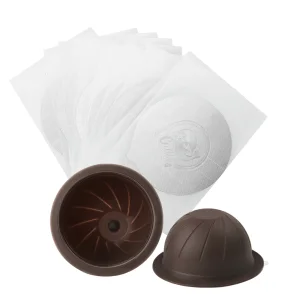 Refillable Disposable Vertuo Coffee Filter Pod Capsule with Self Adhesive Foil Seal Aluminum Film Lid