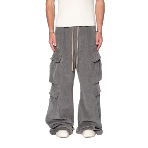 XUCHANG High Quality Grey Custom Color Heavyweight Chenille Vintage Trousers Breathable Corduroy Cargo Pants for Men
