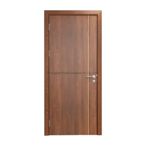 Design de Portas Internas de Madeira Sólida Composta Moderna com Revestimento de Noz Preto, Porta de Madeira Lisa