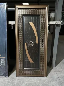 High Quality Copper Imitation External Steel Security Doors for House Exterior Metal Front Entry Door