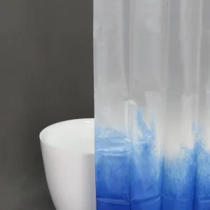 Blue Vinyl Shower Curtain