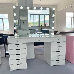 Italian Modern Glass Makeup Vanity