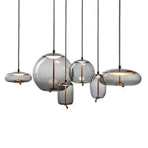 Pendente de Vidro Industrial Nórdico: Iluminação Moderna de LED para Cozinha e Restaurante