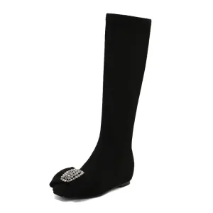 High-Quality Slimming Stretch Velvet Ankle Boots 4cm Hidden Lift Heel Pricelist, Exporters
