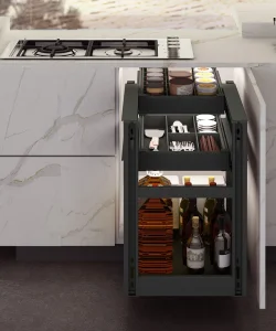 Heavy-Duty Aluminum Pull-out Tray System - Base Cabinet Storage Solution