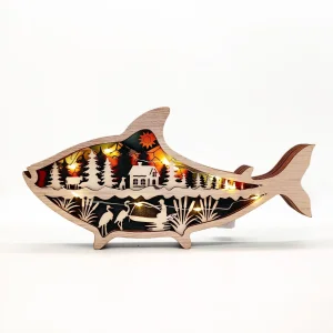 Multi-Layer Wooden Animal Silhouette Lamp