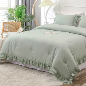 Factory Price Green Down Alternative Custom Design Bedding Quilt Wholesale King Size Polyester Microfiber Quilted Summer Comforter