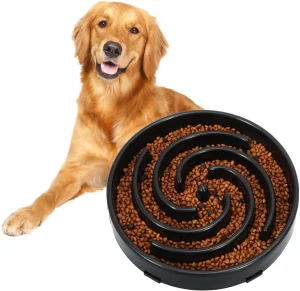 WHIPPY Luxurious Slow Feeder Bowl Rounded Small Medium Dogs Eco-Friendly Stainless Steel Puzzle Fun Maze Anti-Slip No-Choking