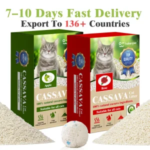 Fábrica OEM Marca Privada Areia para Gato de Mandioca Baseada em Plantas Ecológica Biodegradável