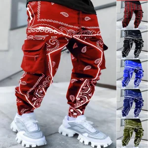 Men's Stacked Sweat Trousers High Street Hip Print Jogger Track Pants Flare Sweat Pants