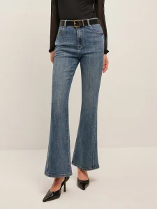 Calças skinny elásticas de alta qualidade para mulheres, nova moda em denim, estilo casual, impressão de logotipo personalizada, atacado OEM