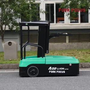 China Factory 0.2t Low Level Standing Type Electric Forklift Order Picker with 125ah Lithium Li-on Battery