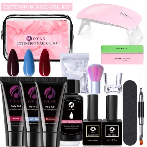Poly Gel Nail Extension Kit Top Coat with clear White pink Poly Gel Nail Set for Nail Extension