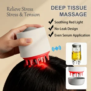 Hair Oil Applicator Scalp Massage Device Electric Hair Growth Comb Led Red Light Anti Hair Scalp Massage Serum Dispenser