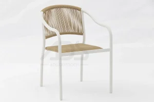 China Outdoor Dining Stackable Aluminum Rattan Bistro Chair