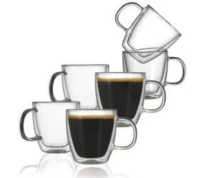 160ml Double Wall Glass for Coffee, Insulated Espresso Coffee Glass