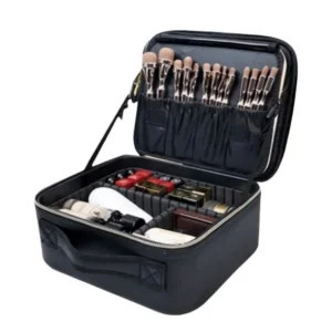 Caja de cosméticos para maquillaje de moda femenina de uso doméstico con cepillos