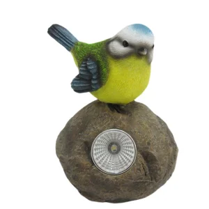Cheap Solar-Powered Resin Bird on Stone